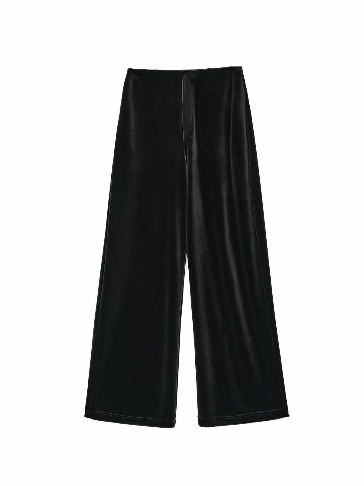 ASOBIO Stretch Velvet Straight-Leg Pull-On Pants