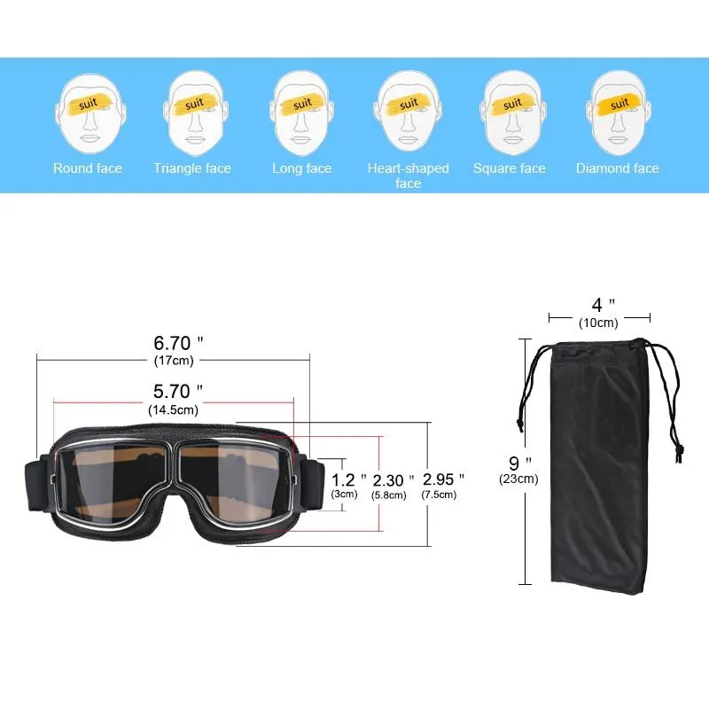 Aviator Style Foldable Goggles