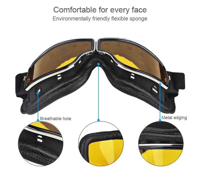 Aviator Style Foldable Goggles