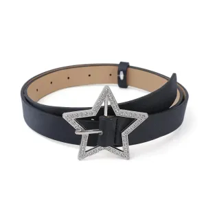 Black Y2K Star Buckle Belt