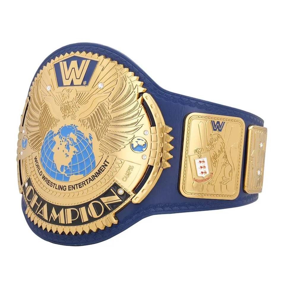 Blue WWE Big Eagle 2mm Championship Replica Title Belt World Heavy Weightlifting