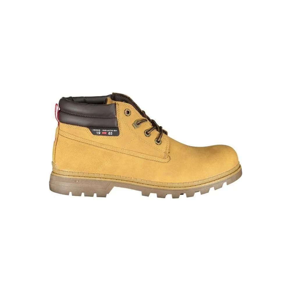 Carrera Chic Yellow Lace-Up Boots with Contrast Details