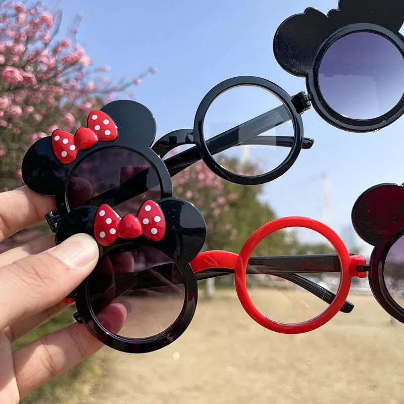 Cartoon Mickey Mouse Flip Children's Sunglasses Cute Baby Sunglasses Girls Cute Bow Glasses Photo Glasses Trendy