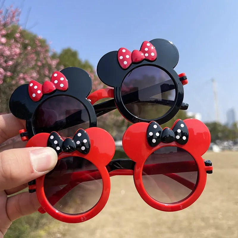 Cartoon Mickey Mouse Flip Children's Sunglasses Cute Baby Sunglasses Girls Cute Bow Glasses Photo Glasses Trendy