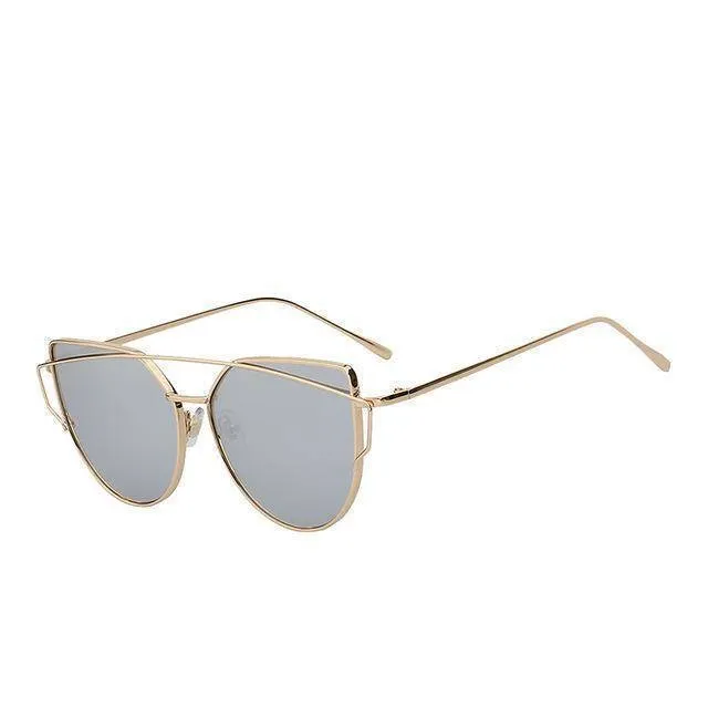 Cats Eye Mirror Shades Sunglasses