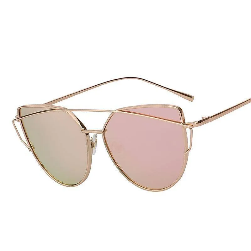 Cats Eye Mirror Shades Sunglasses