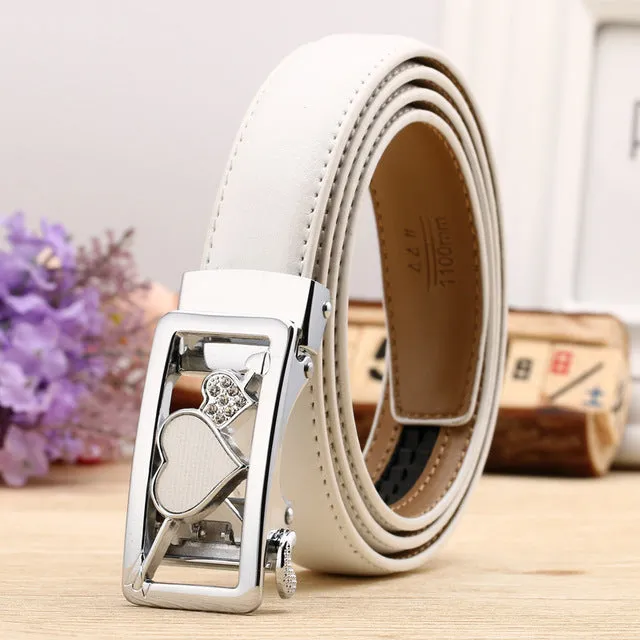 CETIRI 24 Style Fashion Leaf Automatic Buckle Belt Women High Quality Leather Belts Female Strap Waist Plus Size 90-120cm Belts