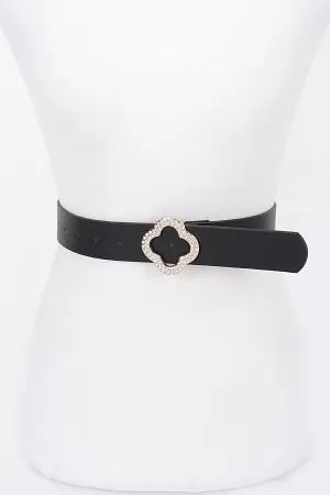 Clover Charm Statement Belt - Black