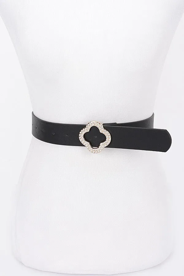 Clover Charm Statement Belt - Black