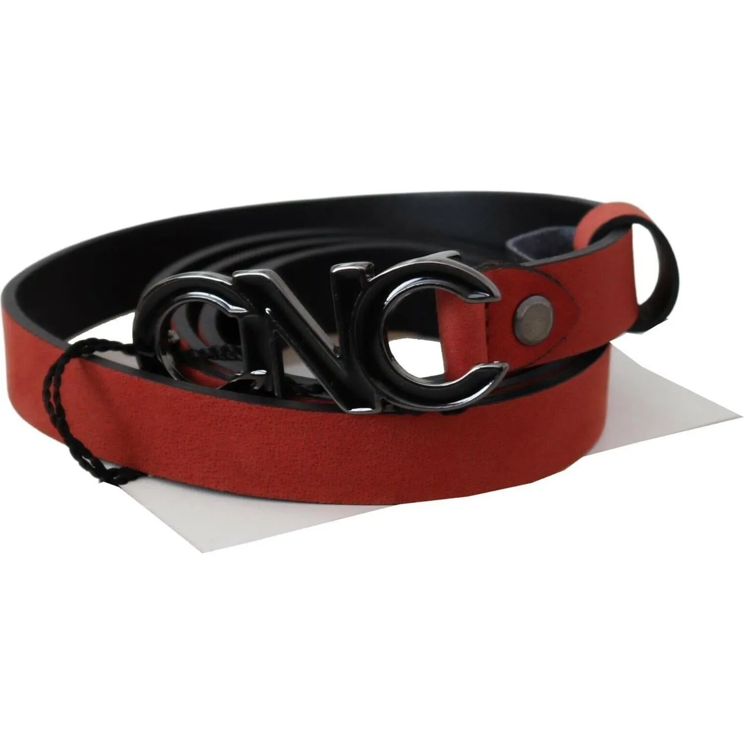 Costume National Elegant Blood Red Leather Belt