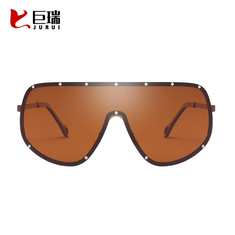 Cross-border men's personalized polarized sunglasses, fashionable one-piece sunglasses, European and American trendy large frame sunglasses