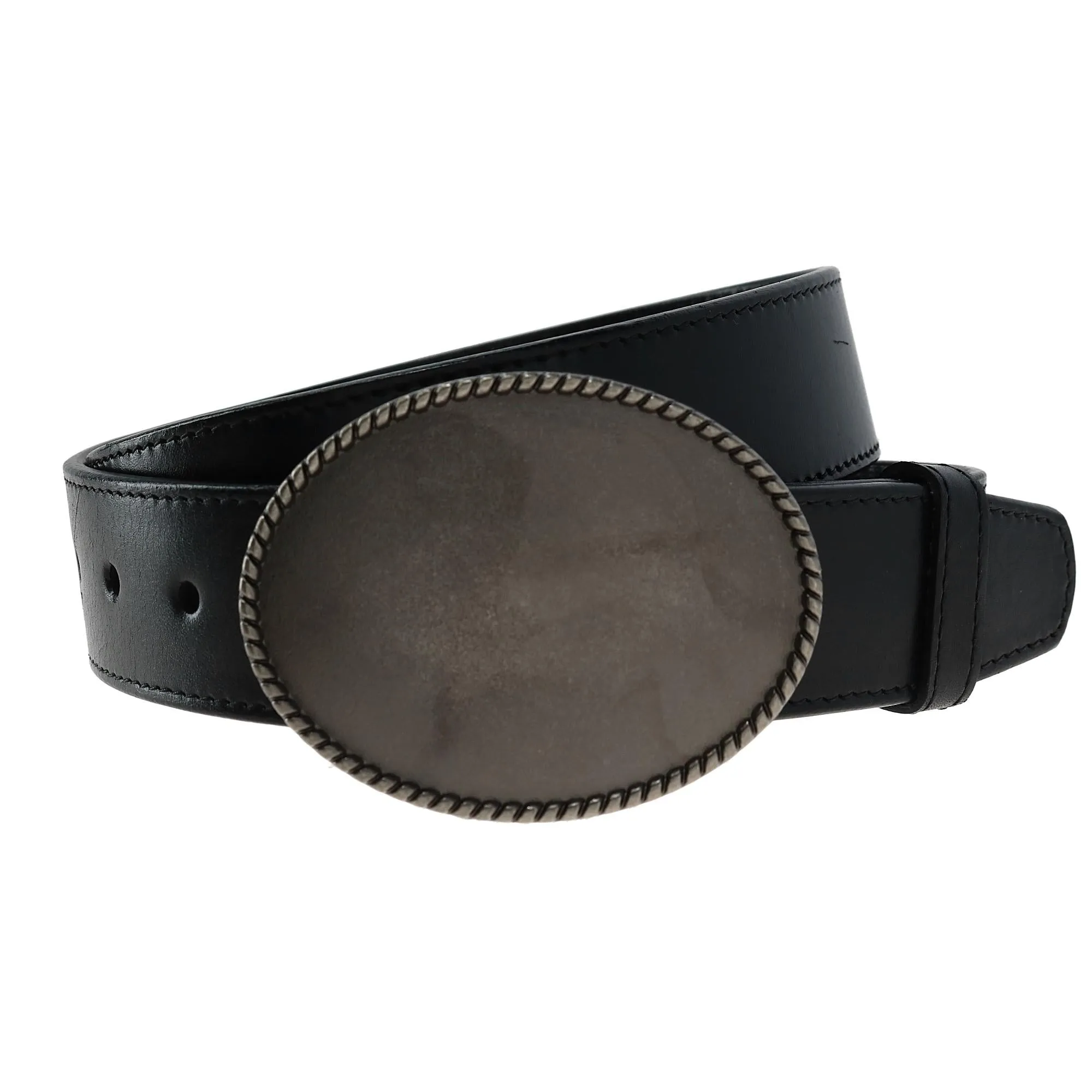 CTM® Blank Oval Belt Buckle with Edge Detail