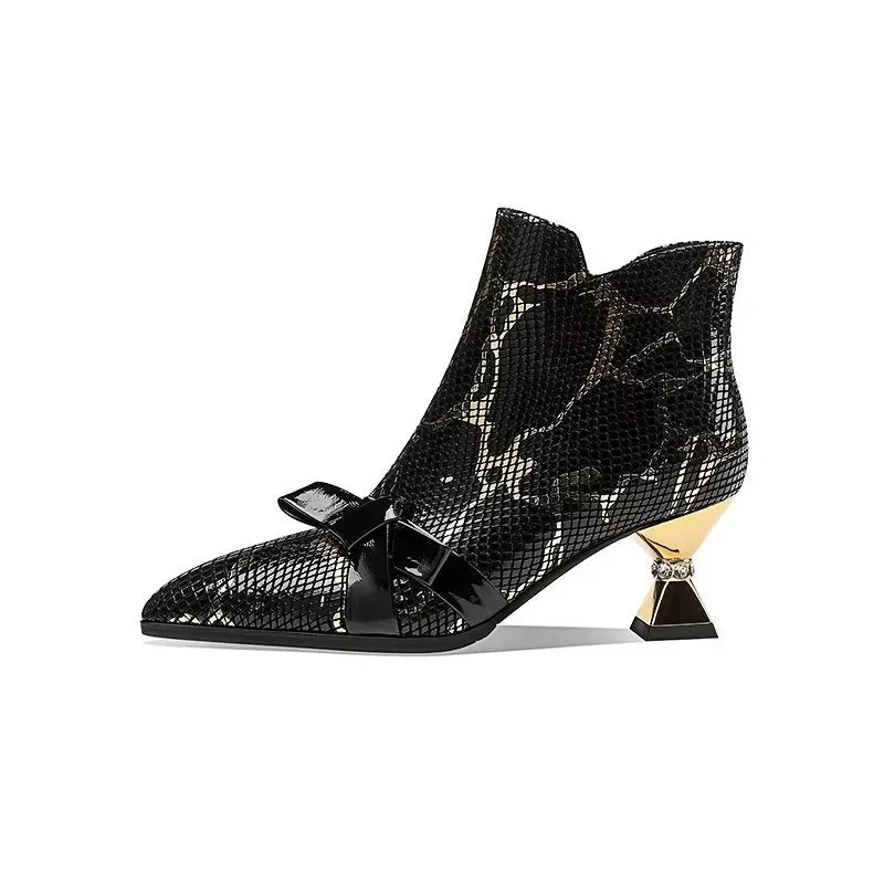 Exotic Chic Snakeskin High Heeled Boots