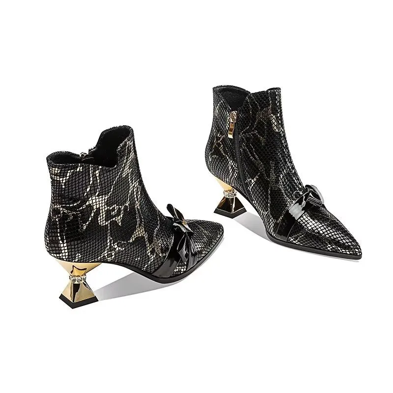 Exotic Chic Snakeskin High Heeled Boots