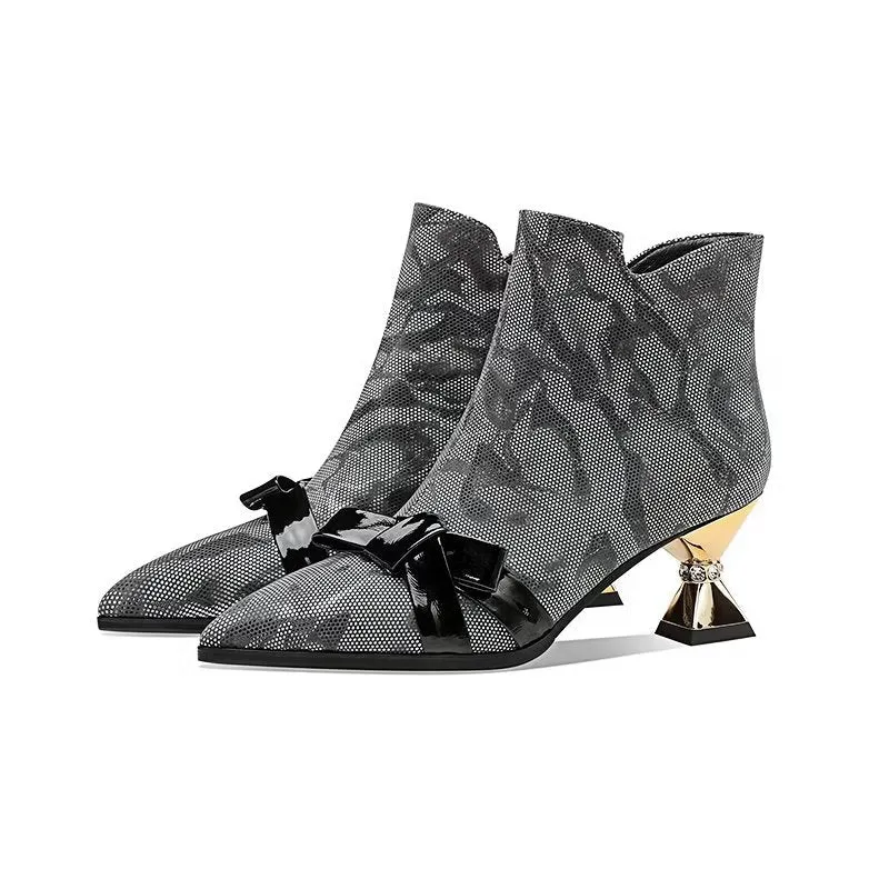 Exotic Chic Snakeskin High Heeled Boots