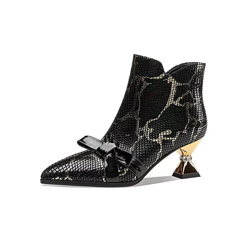 Exotic Chic Snakeskin High Heeled Boots