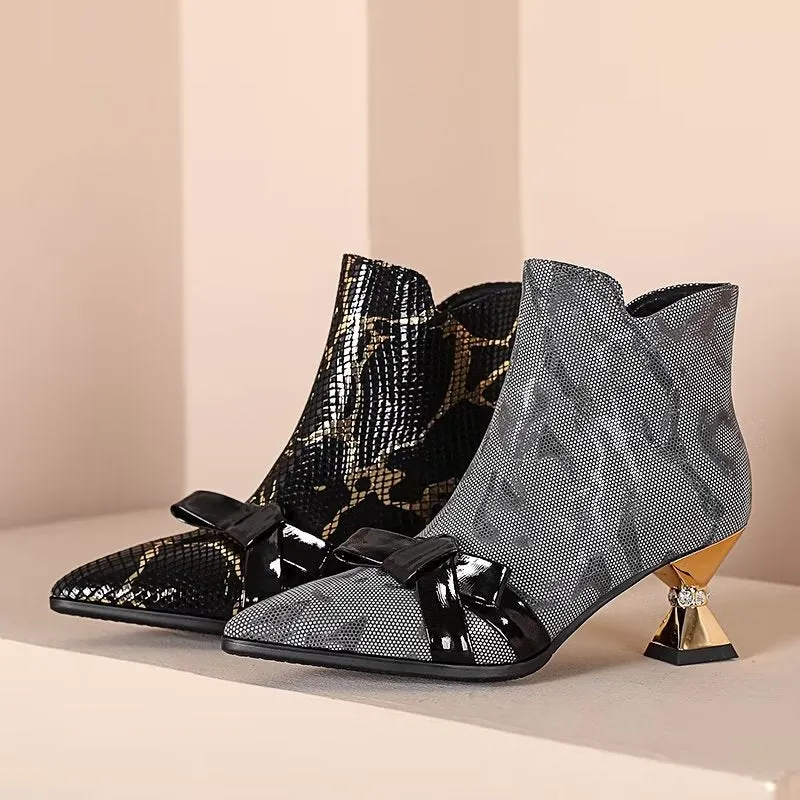 Exotic Chic Snakeskin High Heeled Boots