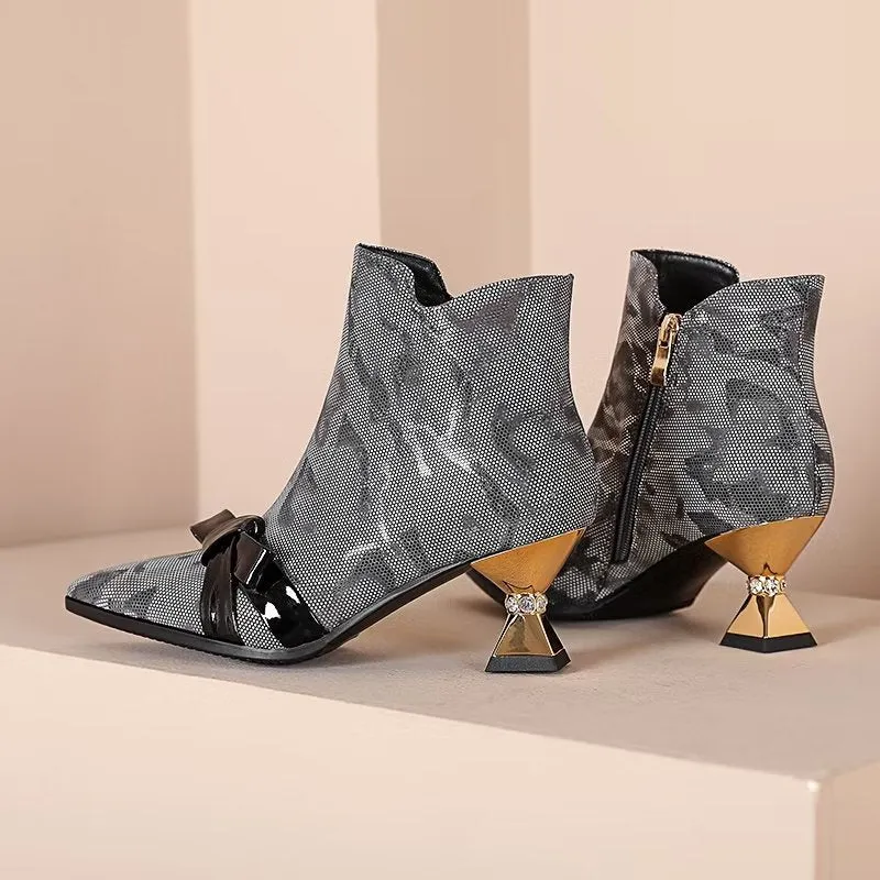 Exotic Chic Snakeskin High Heeled Boots