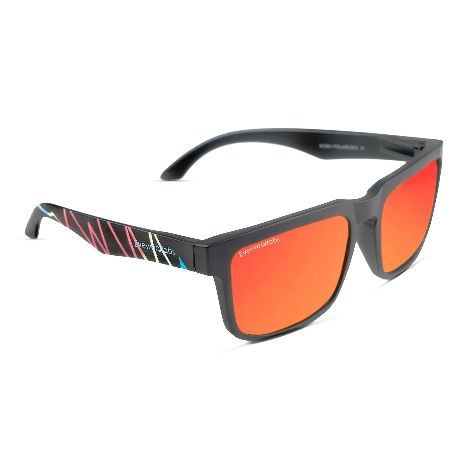 Eyewearlabs OKNO | Outlaws | Polarized Sunglasses For Men And Women | For Driving, Sports and Adventure Activities | Orange Lens | 100% UV Protection | Medium | CMartianSC1EL1119