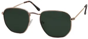 Fantas-Eyes Mens Jonas Geo Round Metal Non-Polarized Sunglasses - Gold