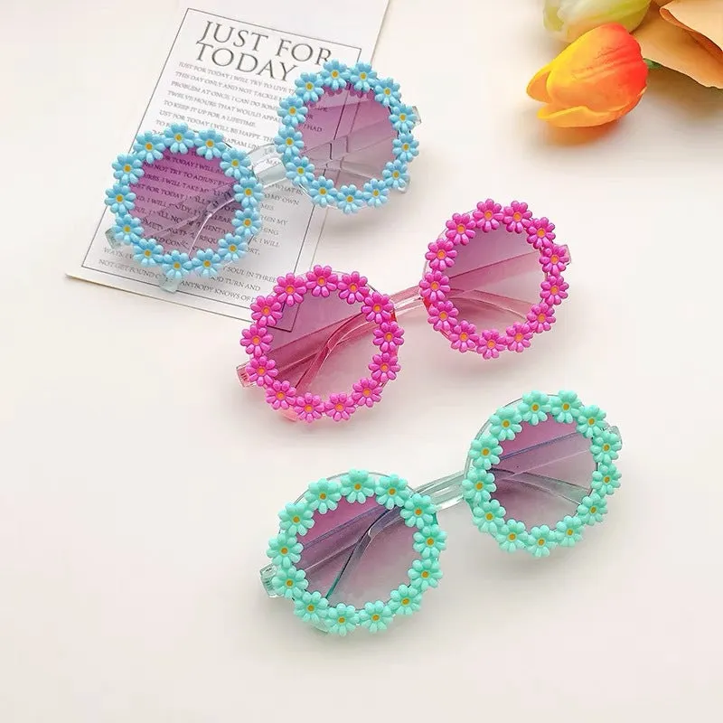 Flower children's sunglasses baby anti-UV children's sunglasses small fresh and cute glasses.