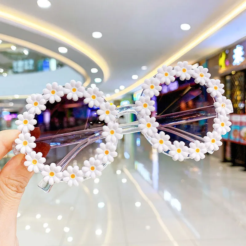 Flower children's sunglasses baby anti-UV children's sunglasses small fresh and cute glasses.