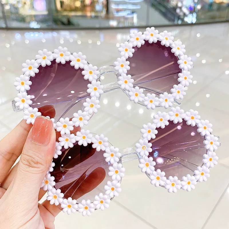 Flower children's sunglasses baby anti-UV children's sunglasses small fresh and cute glasses.