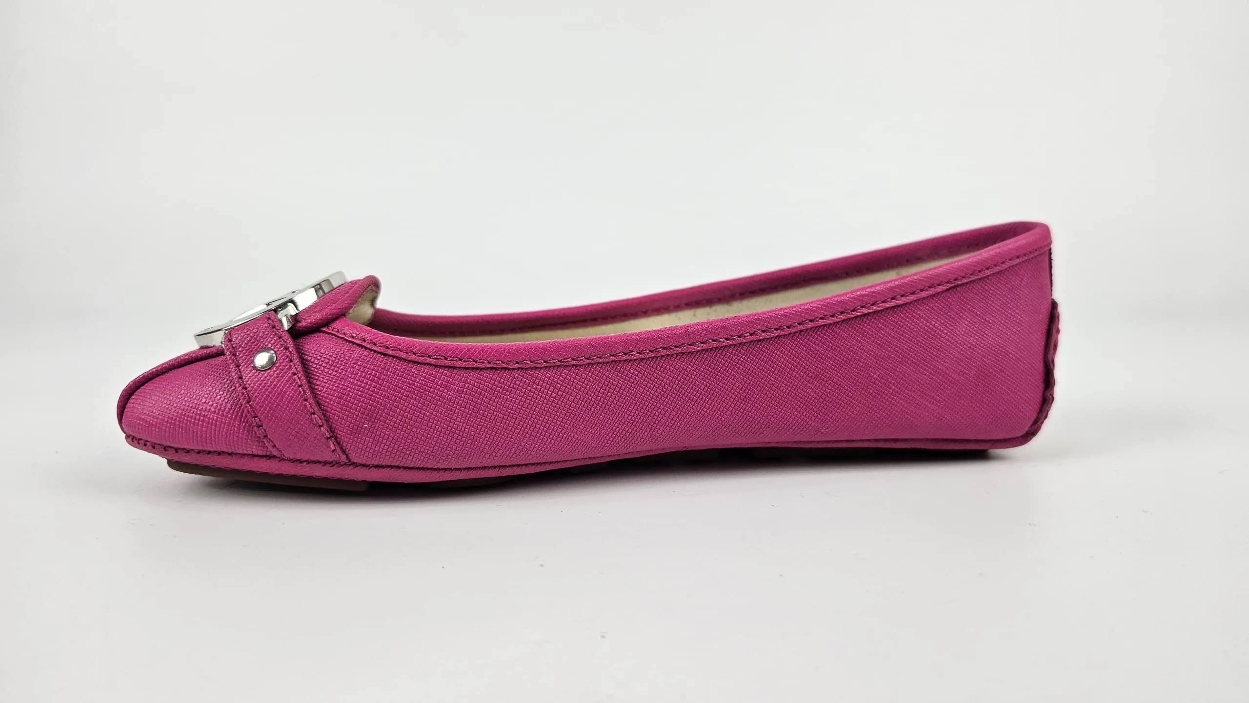 Fulton Leather Moccasins in Fuchsia