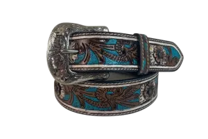 Gem Dandy Women's Turquoise Floral Belt