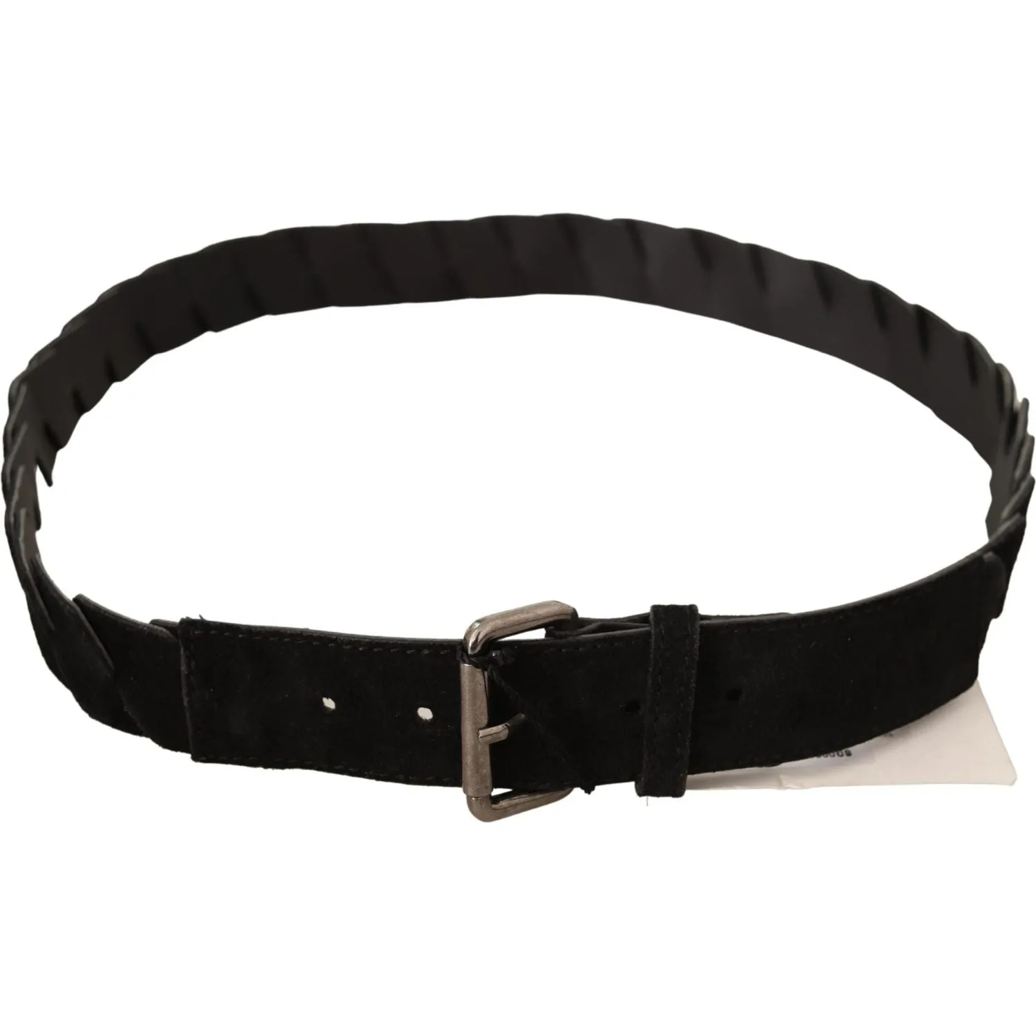 GF Ferre Elegant Black Waist Belt with Metal Buckle