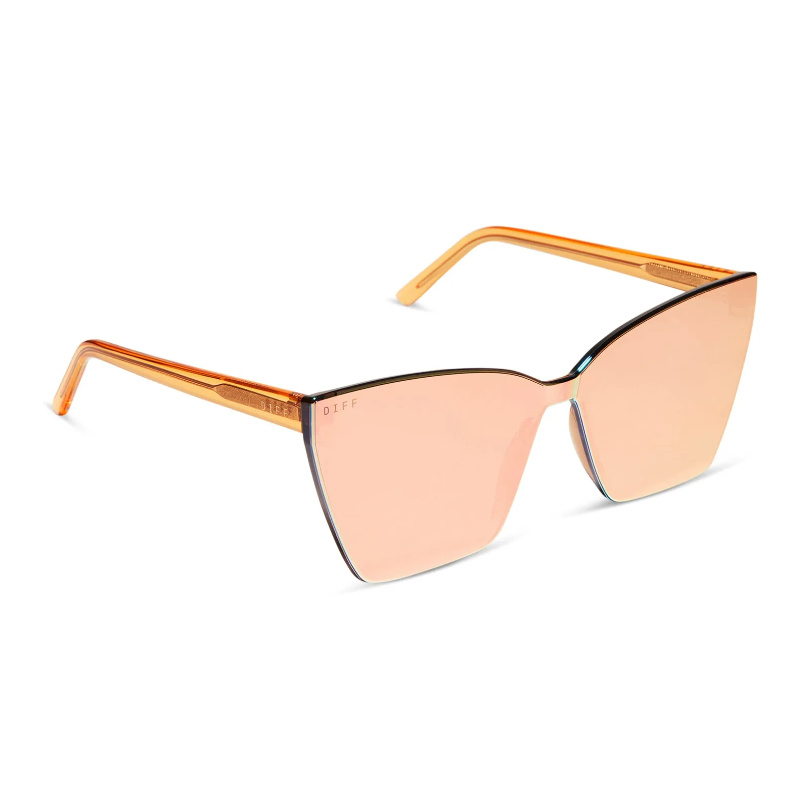 GOLDIE - APRICOT CRYSTAL   PEACH MIRROR SUNGLASSES