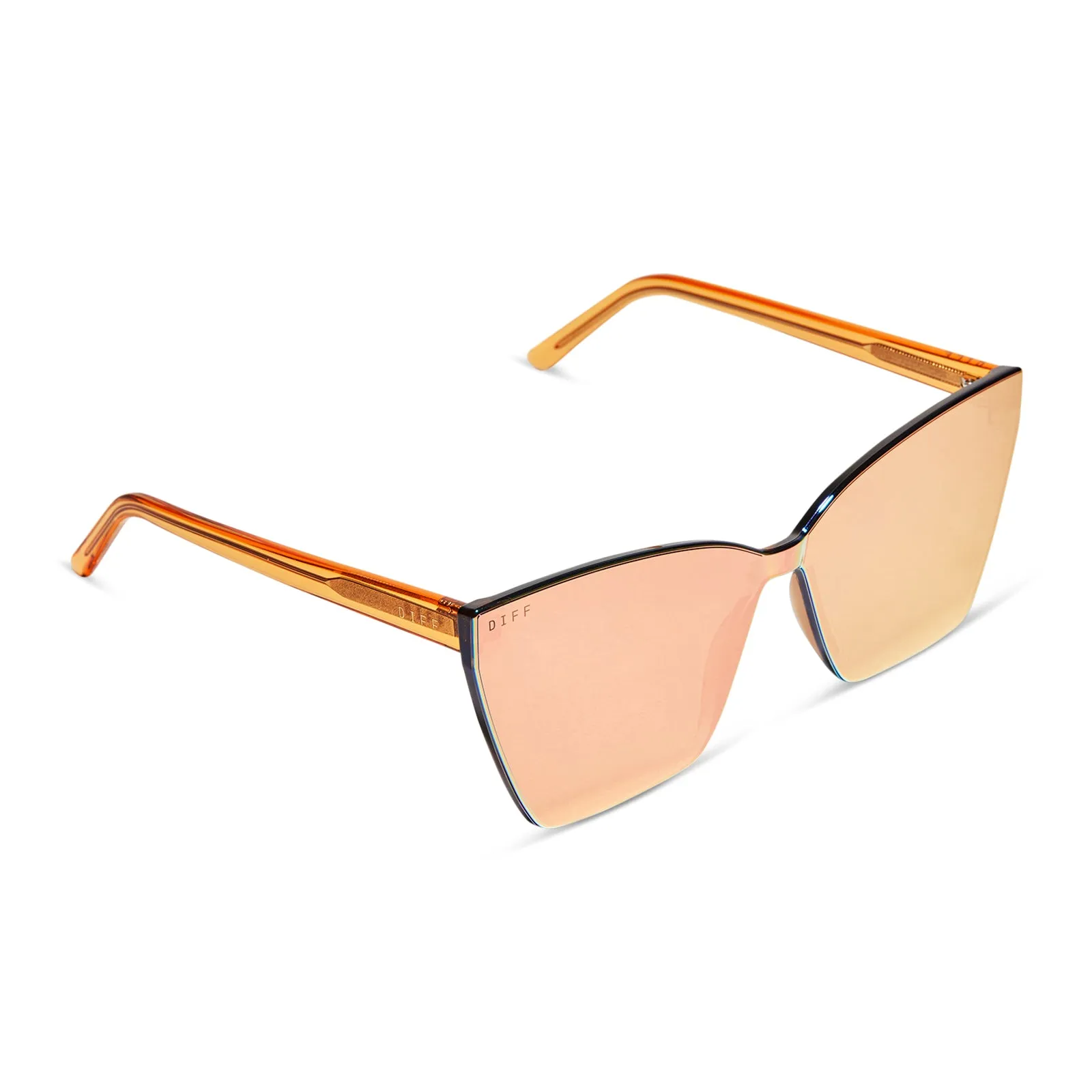 GOLDIE - APRICOT CRYSTAL   PEACH MIRROR SUNGLASSES