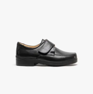 GRAHAM Teen Boys Touch Fasten Extra Wide Shoes Black