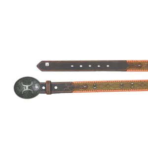 Hooey Leathers Kid's Concho Burnt Sienna Belt