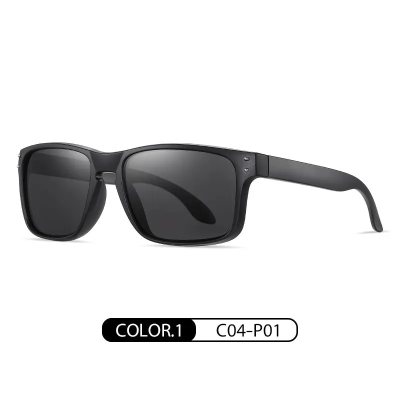 Hottest polarized sunglasses, European and American square frame men's sunglasses, anti-glare sunglasses for travel and driving