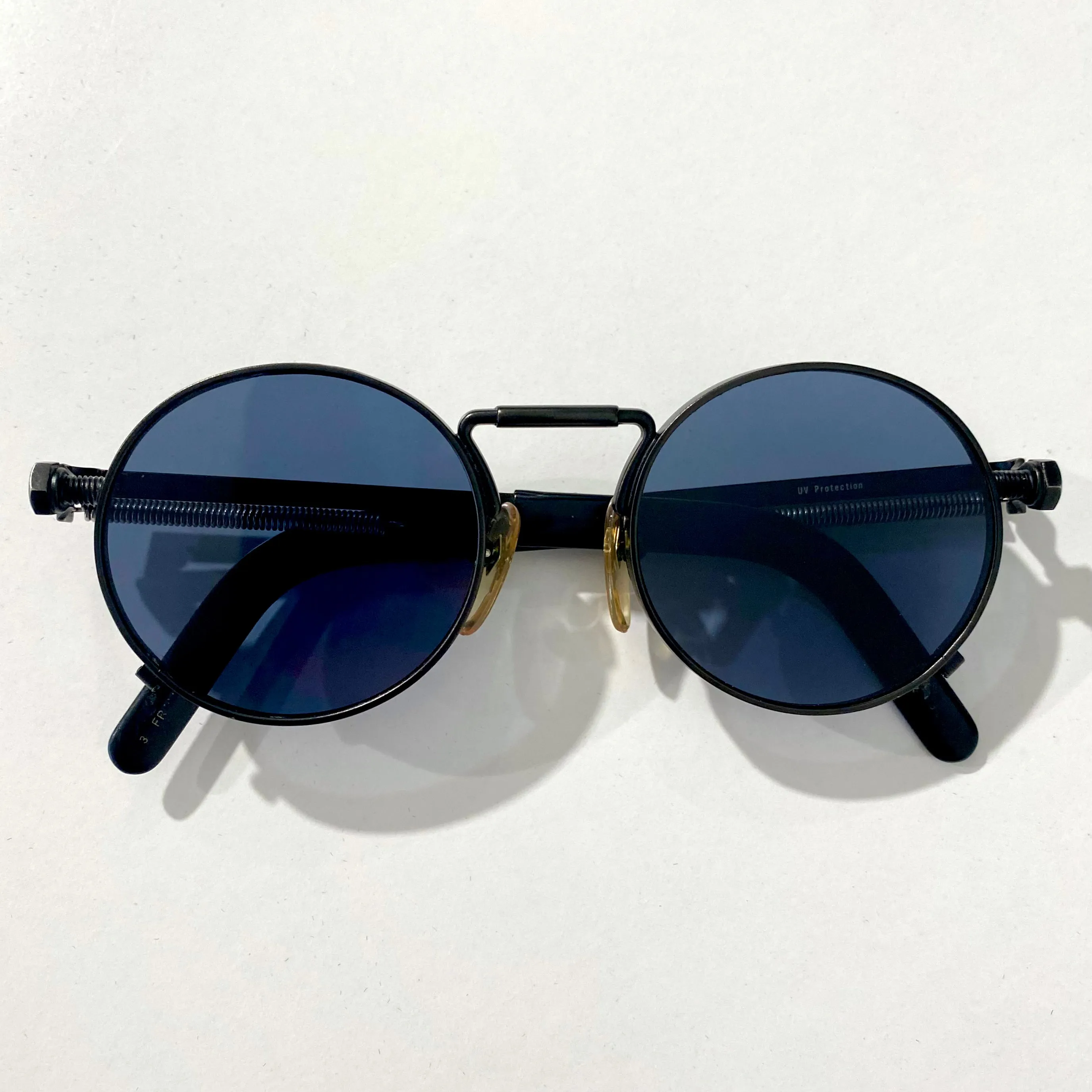 Jean Paul Gaultier Vintage Black Round Sunglasses