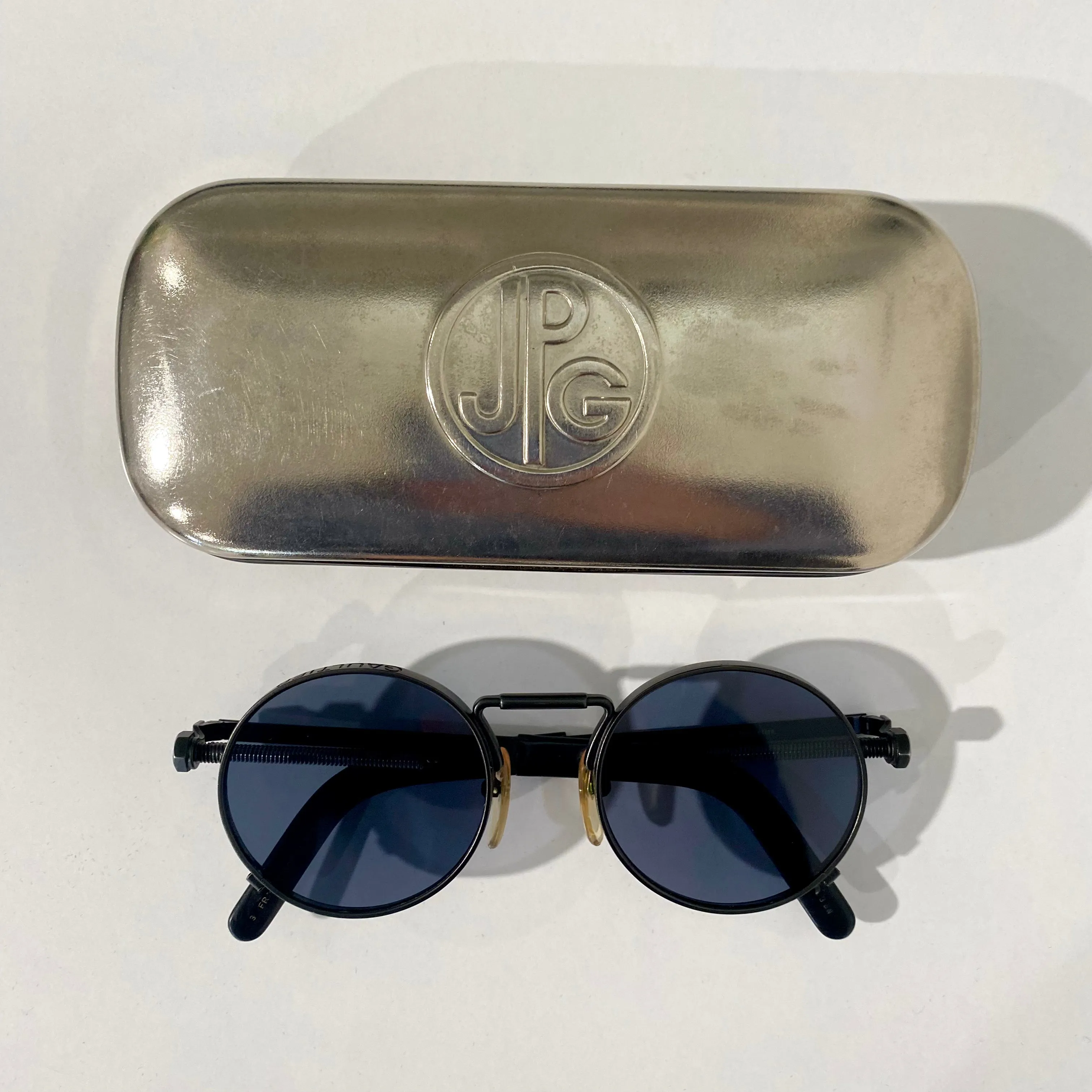 Jean Paul Gaultier Vintage Black Round Sunglasses