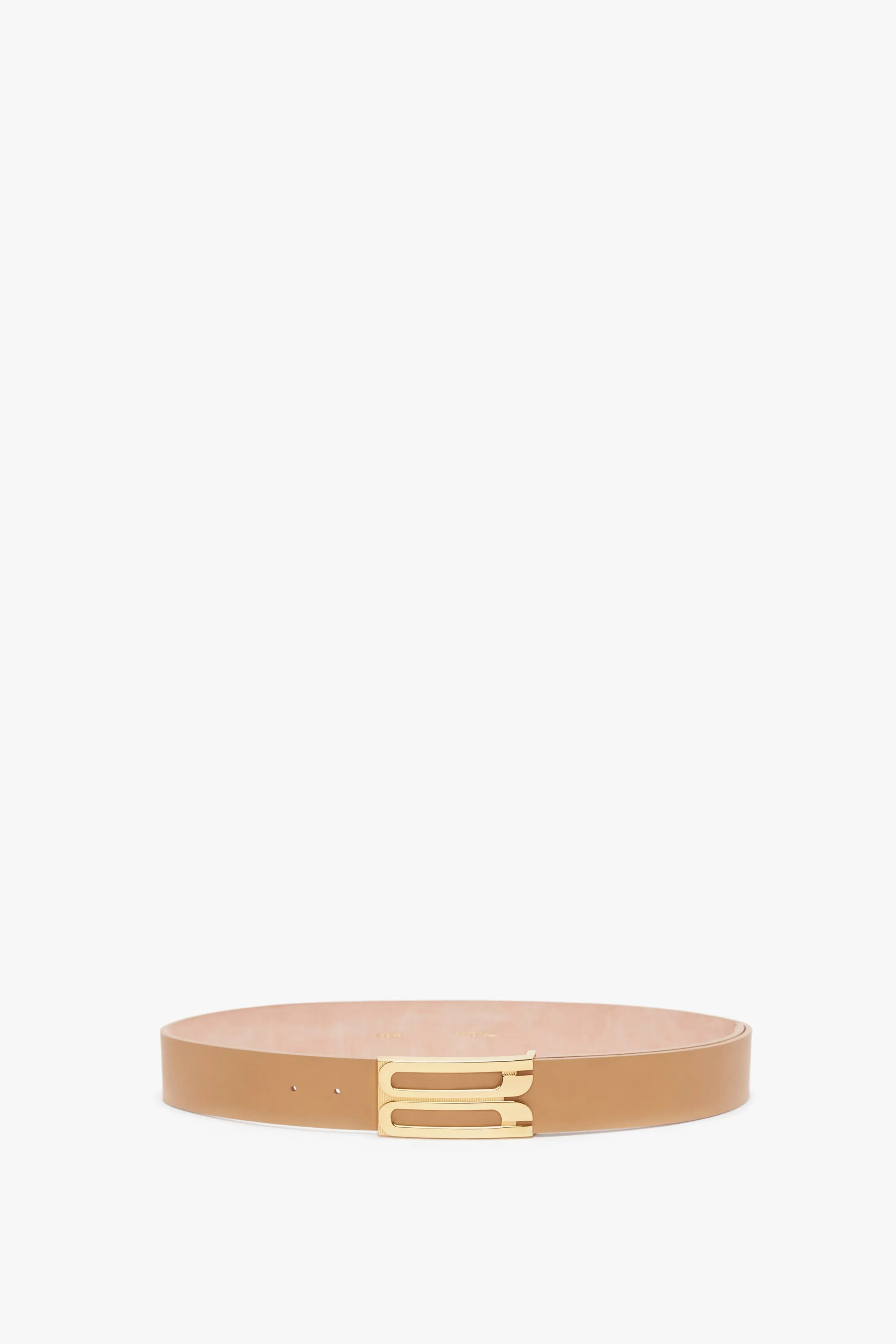 Jumbo Frame Belt In Camel Leather