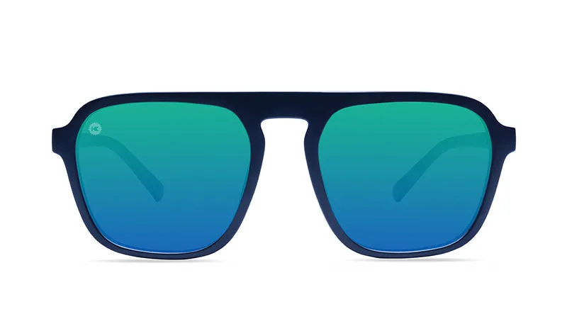 Knockaround Pacific Palisades Rubberized Navy Rider Frame - Green Moonshine Lens - Polarized Sunglasses