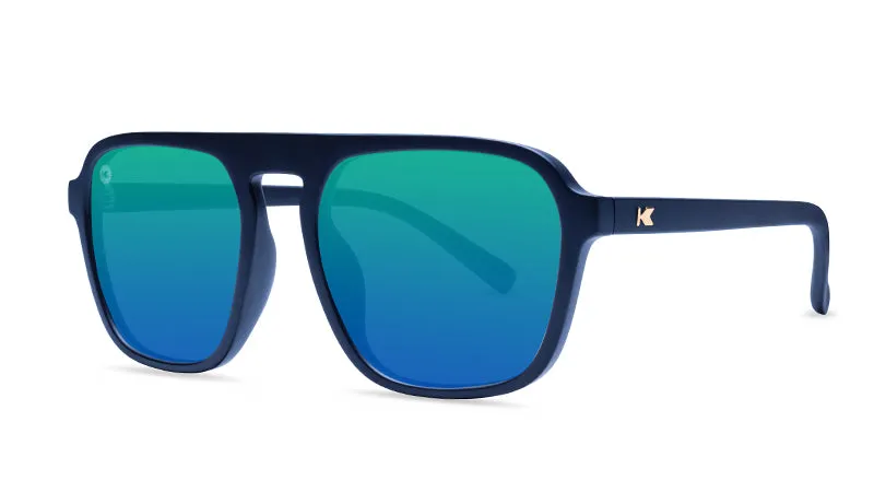 Knockaround Pacific Palisades Rubberized Navy Rider Frame - Green Moonshine Lens - Polarized Sunglasses