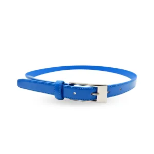 LACEY - Women's Blue Glossy Genuine Leather Patent Belt