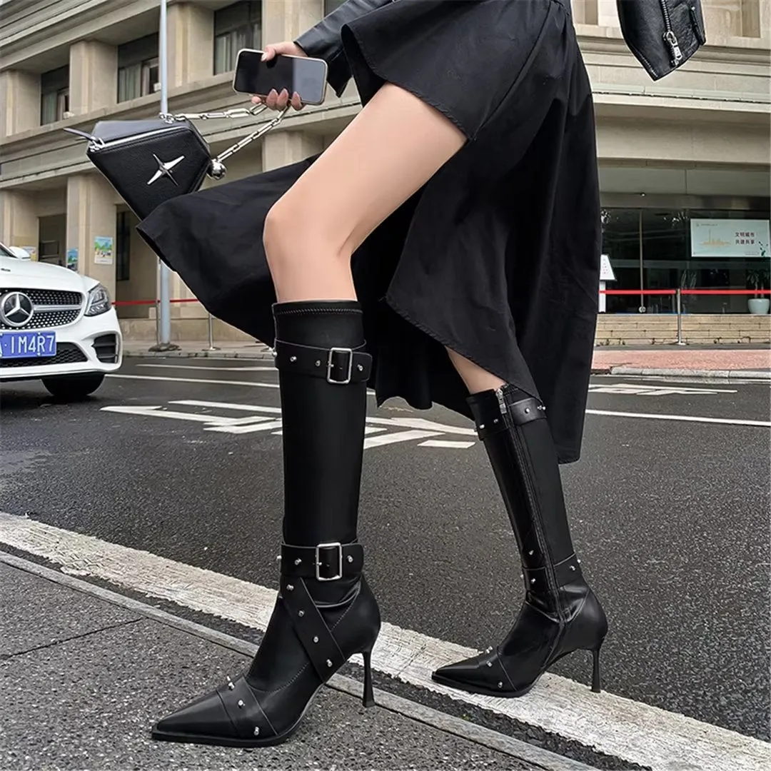 LeatherLux Chic Pointed Toe Winter Boots 1