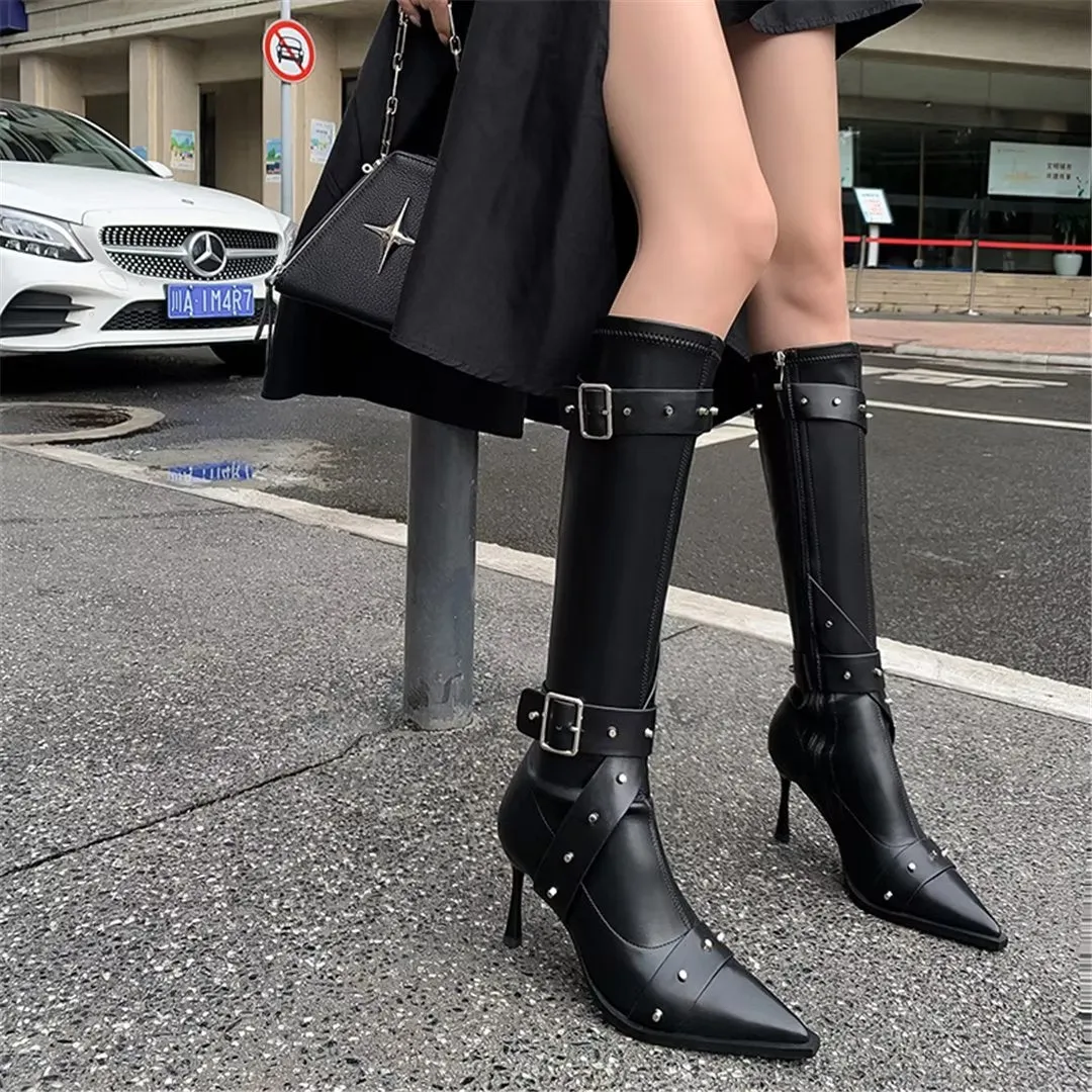 LeatherLux Chic Pointed Toe Winter Boots 1