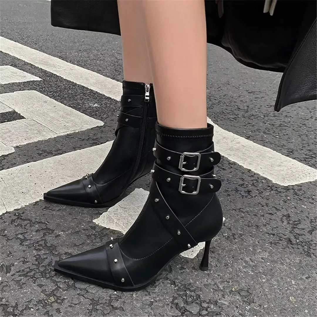 LeatherLux Chic Pointed Toe Winter Boots 1