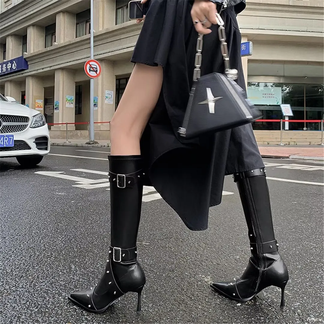 LeatherLux Chic Pointed Toe Winter Boots 1