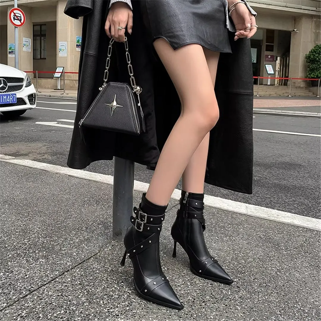 LeatherLux Chic Pointed Toe Winter Boots 1