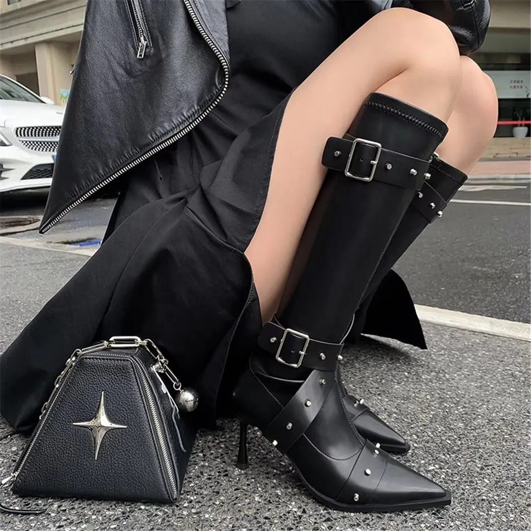 LeatherLux Chic Pointed Toe Winter Boots 1