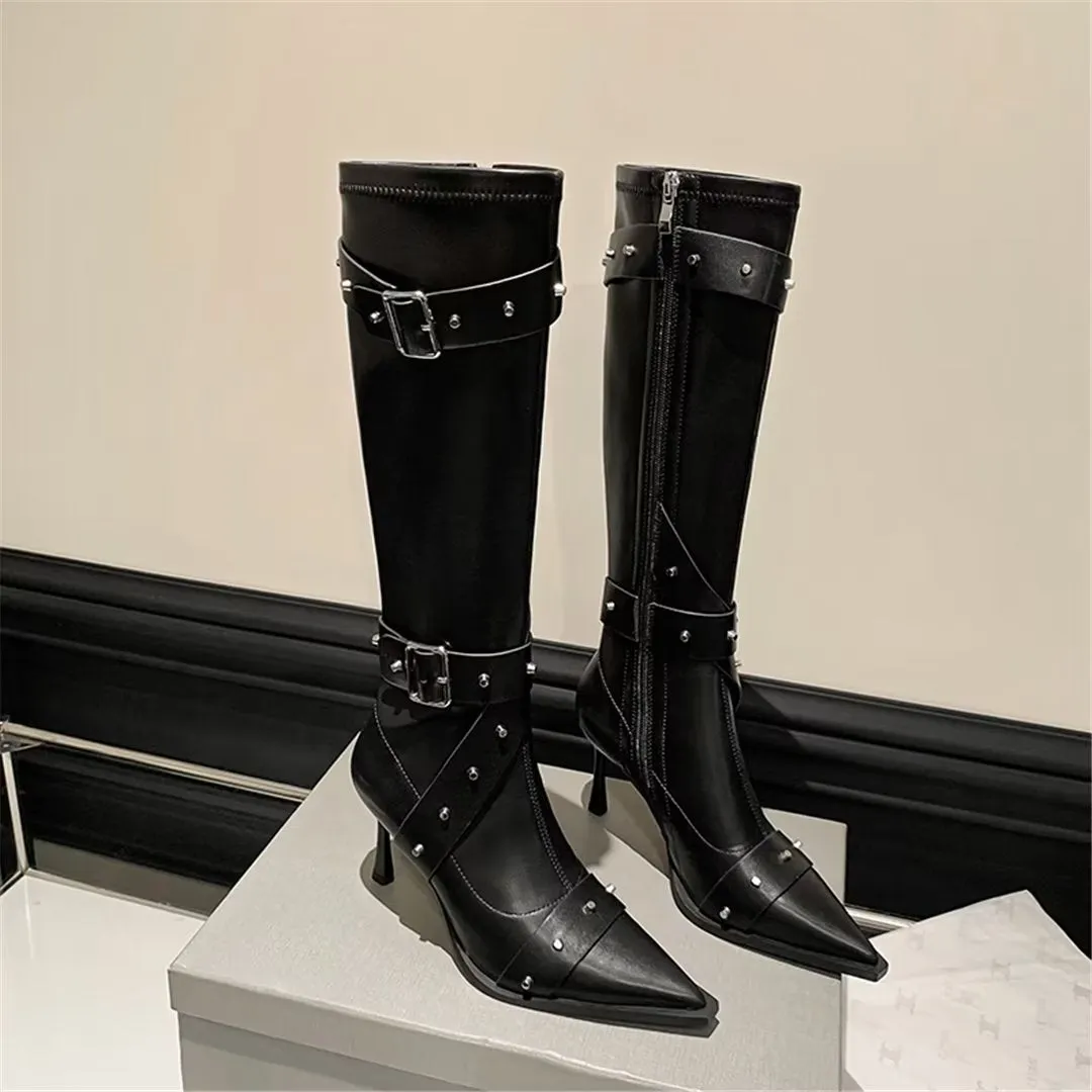 LeatherLux Chic Pointed Toe Winter Boots 1