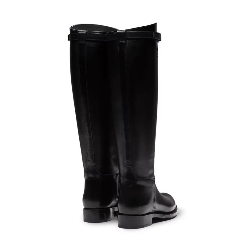 LeatherLux Exquisite Chic Pattern Knee-High Boots