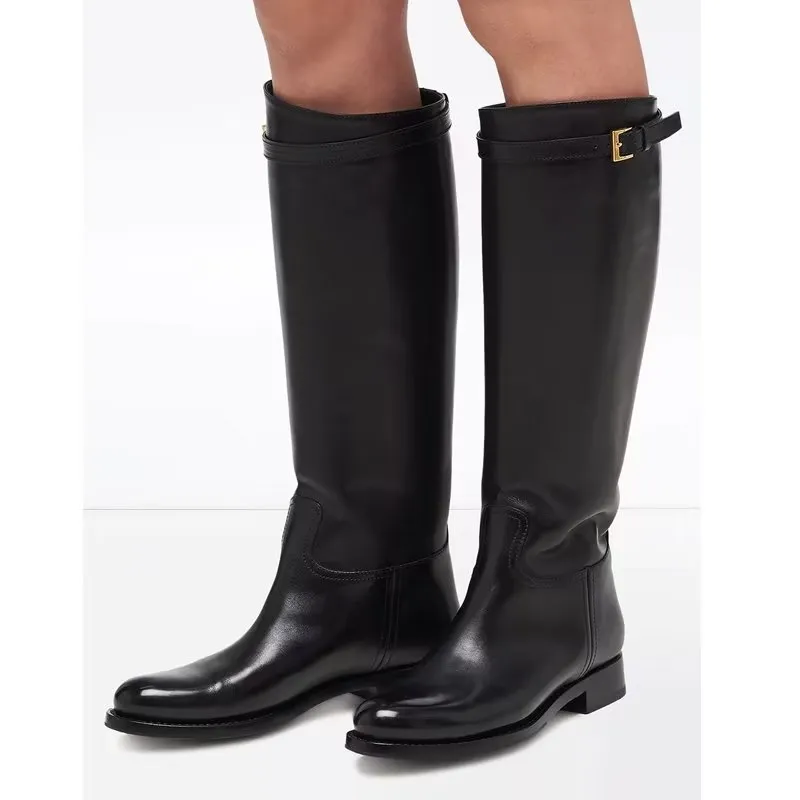 LeatherLux Exquisite Chic Pattern Knee-High Boots